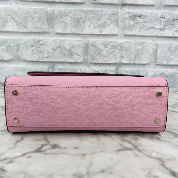 Kate Spade Darcy Colorblock Palm Pink Top Handle Leather Satchel Crossbody - Picture 6 of 11